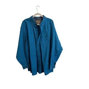 Panhandle Tuf Cooper Long Sleeve Button Down Blue Plaid - Men's XXL